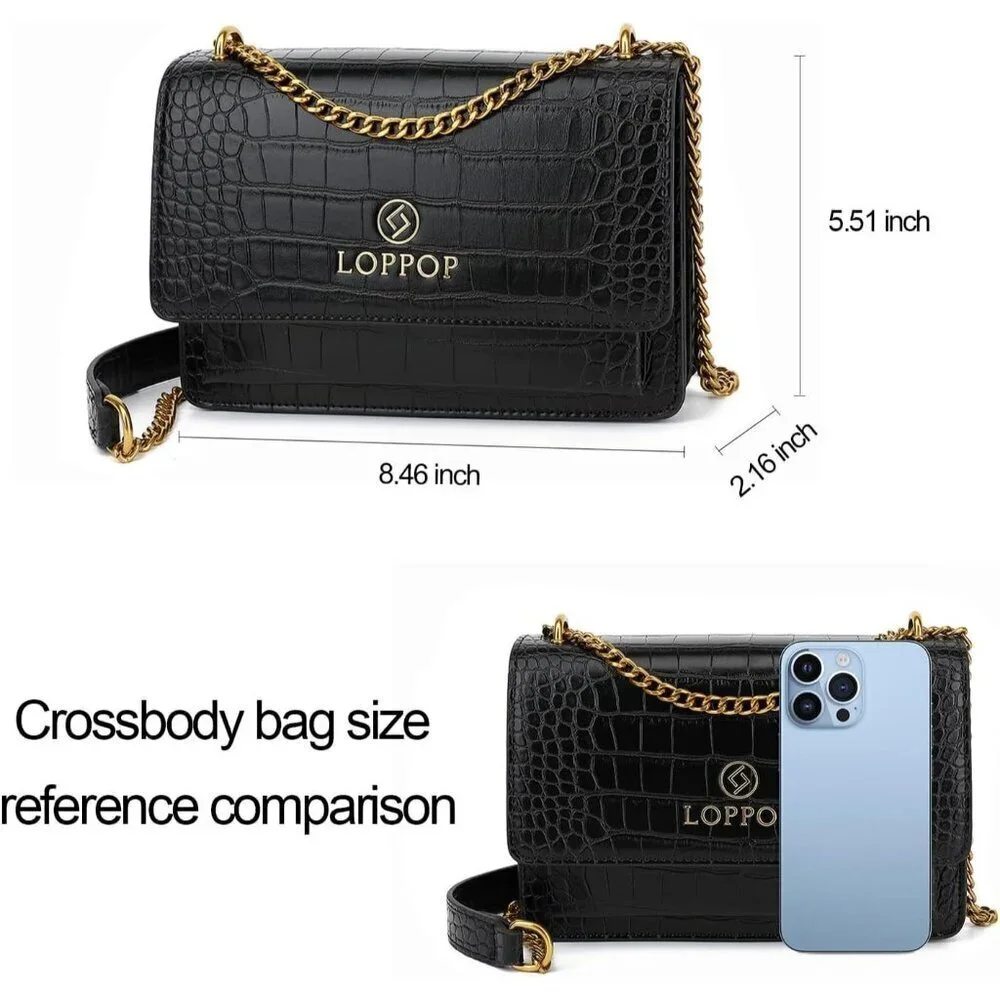 LL LOPPOP Small Classy Leather Crossbody Purse Top Handle Satchel Handbag